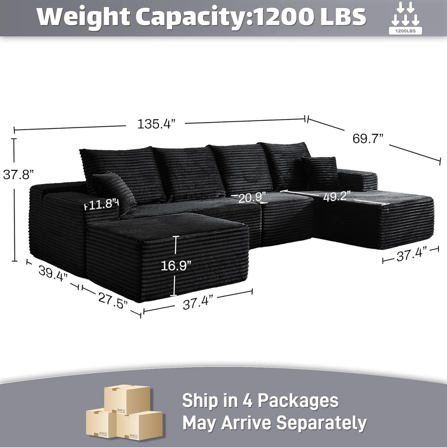Modular Sectional Sofa Cloud Couch