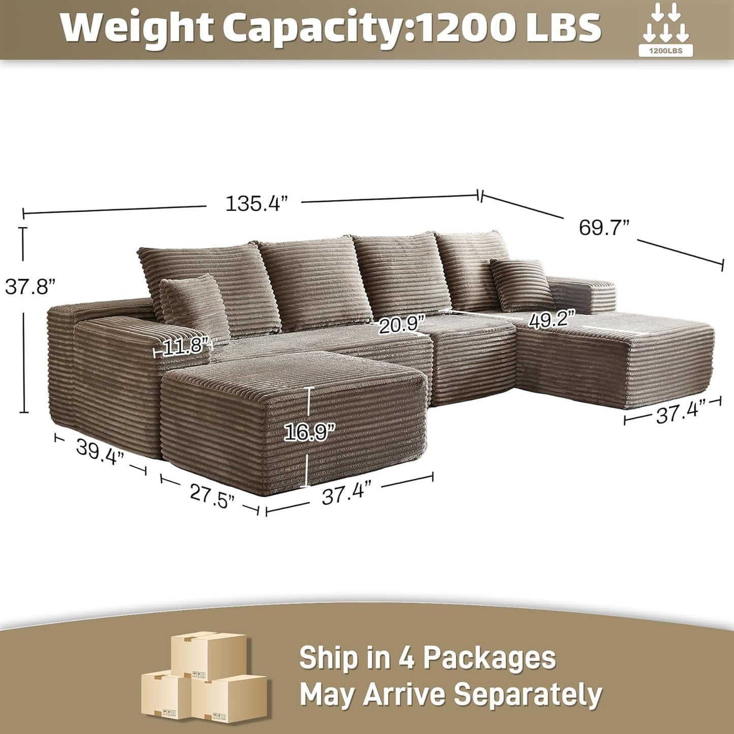 Modular Sectional Sofa Cloud Couch