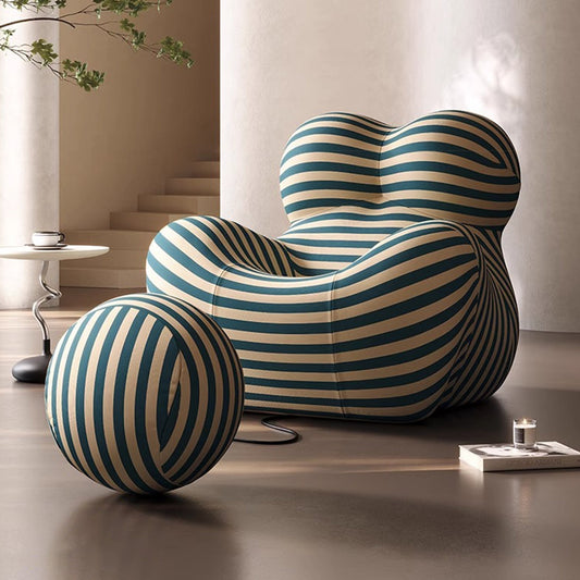 Stripe La Mamma UP Armchair and Ottoman