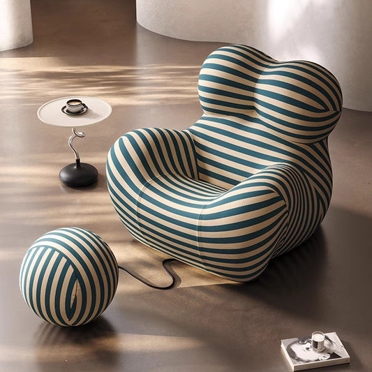 Stripe La Mamma UP Armchair and Ottoman