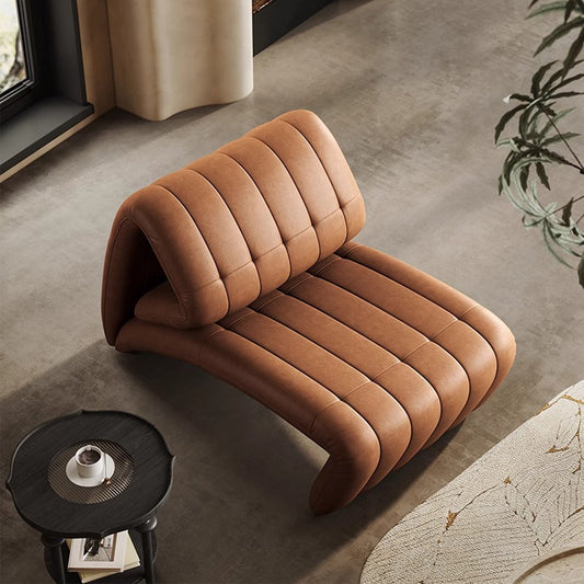 Orange Air Leather Adjustable Recliner Chair