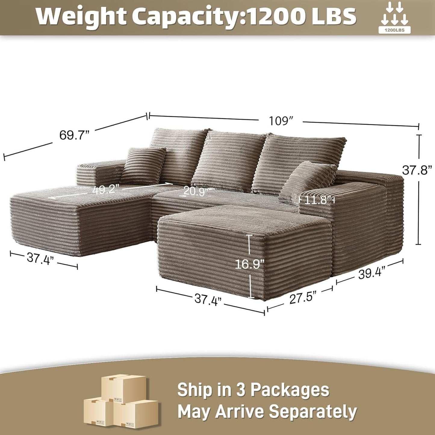 Modular Sectional Sofa Cloud Couch